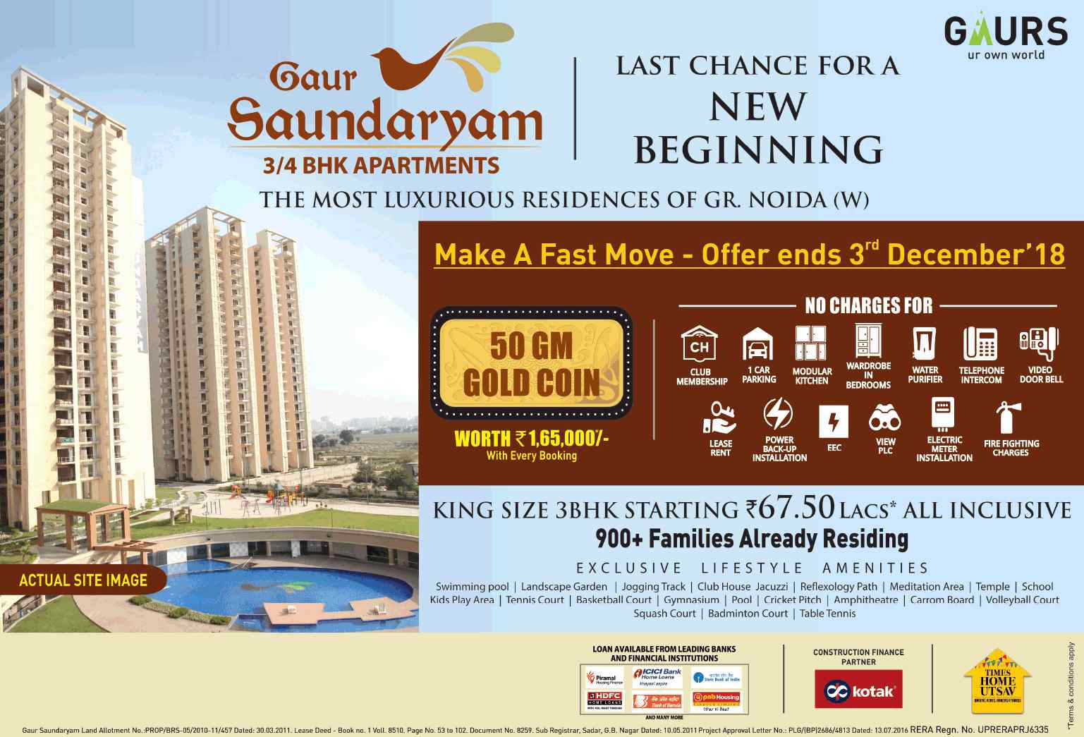 Get 50 gm gold coin with every booking at Gaur Saundaryam in Sector 1, Greater Noida